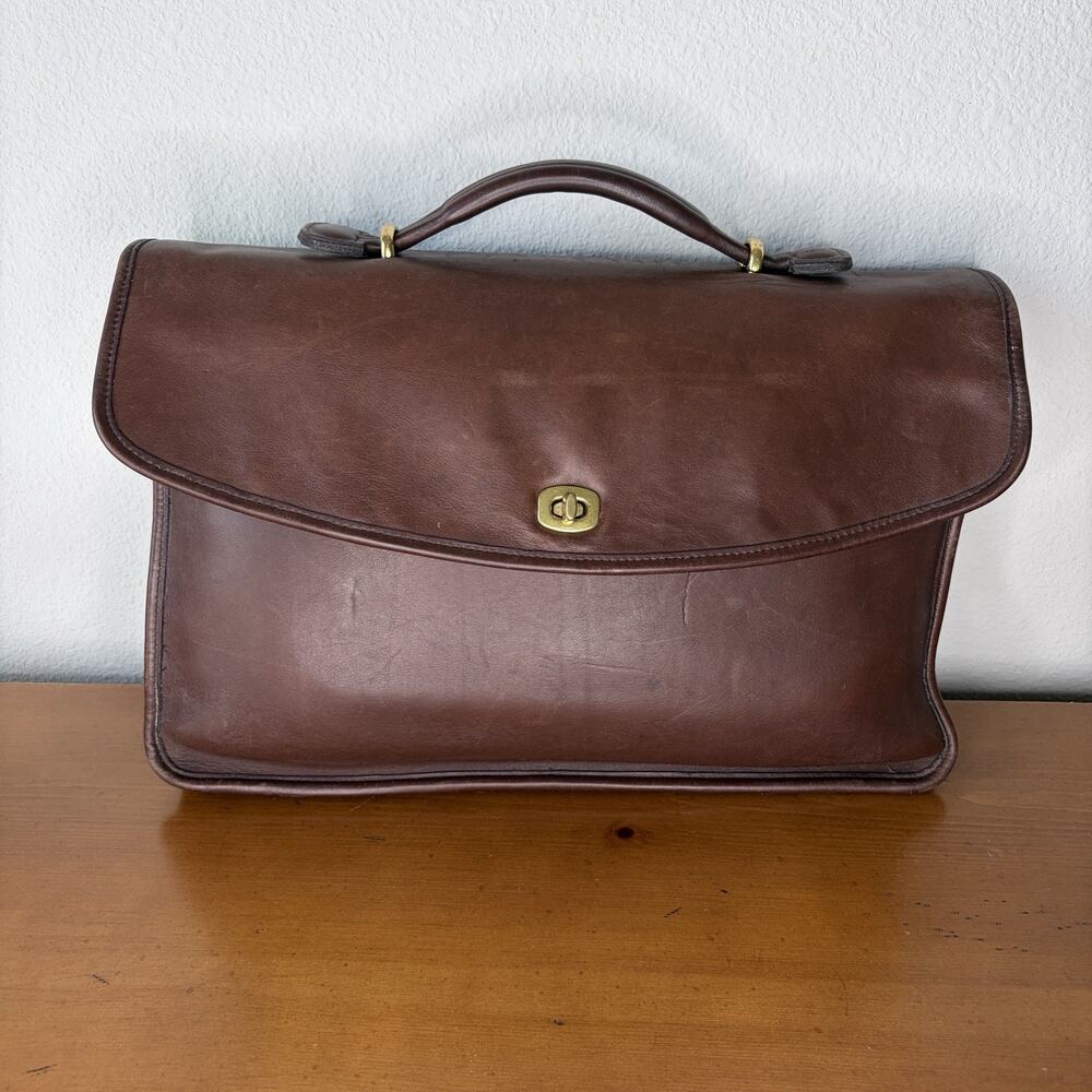 Coach 90s Brown Lexington Briefcase Bag Model # G9Z-5265 Made Dominican Republic